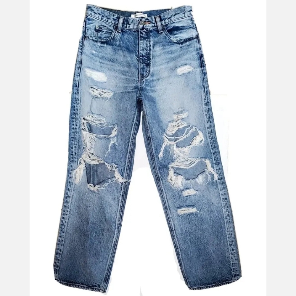 Moussy Distressed Light Blue High Rise Jeans size 27